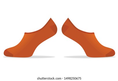 Orange short socks. vector illustration