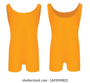 Orange short unitard. vector illustration