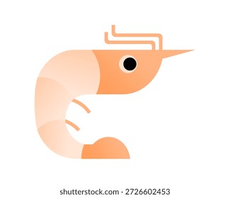 Diseño de Vector de icono de camarón naranja