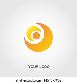 orange sickle shaped logo. gradation color template design vector