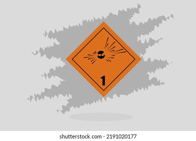 Orange Sign 1 Hazard Class Explosive Stock Vector (Royalty Free ...