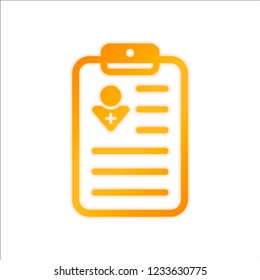 . Orange sign with low light on white background