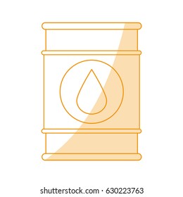 orange silhouette shading barrel oil with petroleum drop symbol