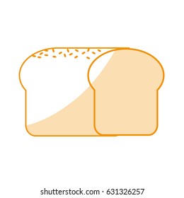 orange silhouette shading cartoon long bread food