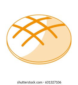 orange silhouette shading circular bread food bakery