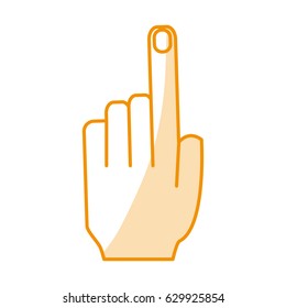 orange silhouette shading hand pointing to front