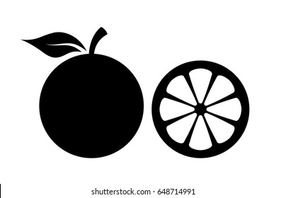 Orange silhouette vector icon illustration isolated on white background