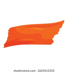 Tecido de seda laranja fluindo ao vento