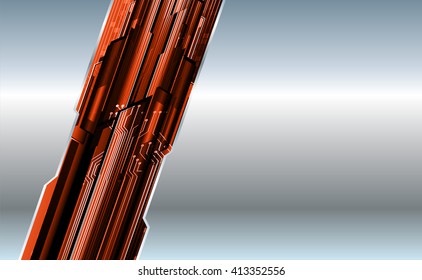 orange silver abstract hi speed internet technology background illustration. eye scan virus computer. motion move. text box. label