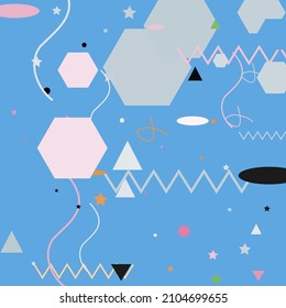 Orange Silver Black Ornamental Fabrics. Pastel Pink Zigzag Green Vector Illustration. Calm Triangle Chaos Oval Modern Simple Hipster Art. Polygon Lines Blue Shadows Grey Geometrical Modern Design.