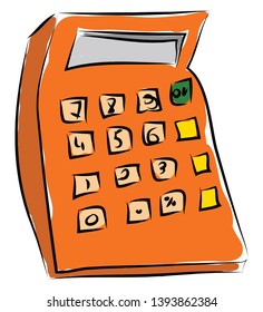 Orange simple calculator vector illustration 