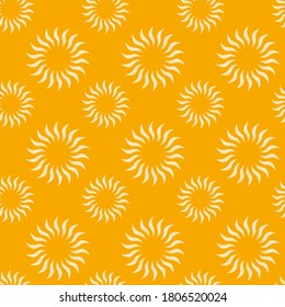 orange simple circle floral seamless pattern beautiful vector illustration