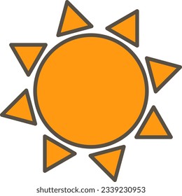 orange simple illustration of the sun