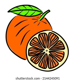 esbozo de línea simple naranja con estilo de color