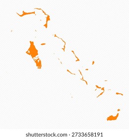 Orange Simple Map of Bahamas Country