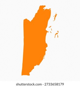 Orange Simple Map of Belize Country