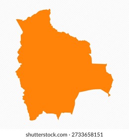 Orange Simple Map of Bolivia Country