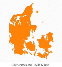 Orange Simple Map of Denmark Country