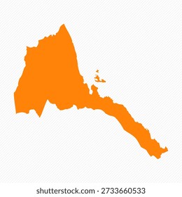 Orange Simple Map of Eritrea Country