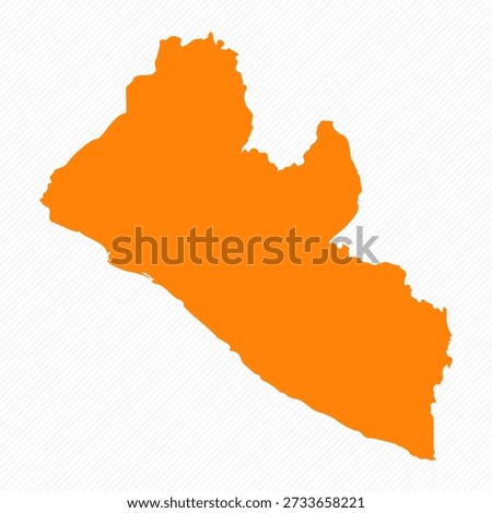 Orange Simple Map of Liberia Country