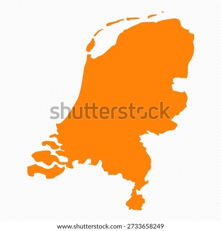 Orange Simple Map of Netherlands Country