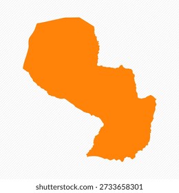 Orange Simple Map of Paraguay Country