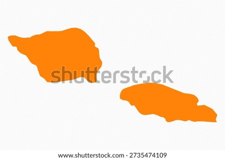 Orange Simple Map of Samoa Country