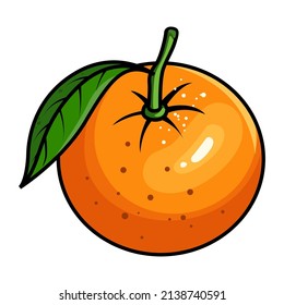 Orangefarbene einzelne Früchte, Vektorgrafik.