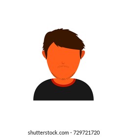 Orange skin avatar with messy shaggy hair