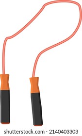 Orange skipping rope, illustration, vector on a white background.