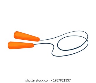 Orange skipping rope vector illustration in cartoon style. Isolated on white background. Sports Equipment.
