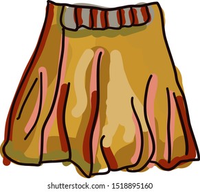 Orange skirt, illustration, vector on white background.