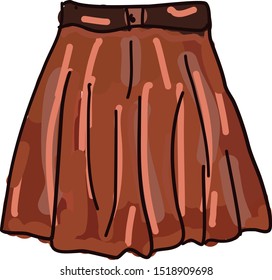 Orange skirt, illustration, vector on white background.