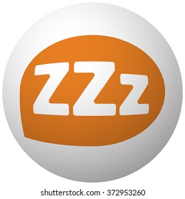 Orange Sleep icon on sphere isolated on white background
