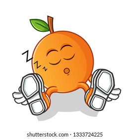orange sleep mascot vector cartoon illustration