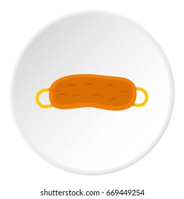 Orange sleeping mask icon in flat circle isolated on white background vector illustration for web