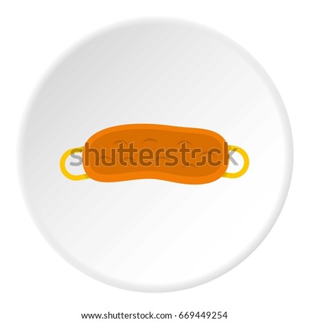 Orange sleeping mask icon in flat circle isolated on white background vector illustration for web