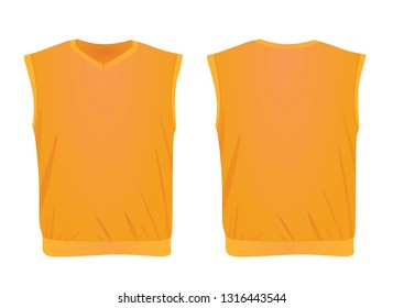 Orange sleeveless sweater. vector illustration