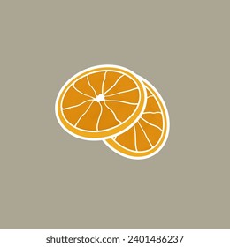 Orange slice with brown background. The vector is suitable to use nature background and wallpaper.