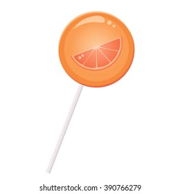 Orange Slice Candy Lollipop Lolly Pop Stock Vector (Royalty Free ...