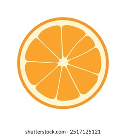 Orange slice. Citrus fruit and healthy eating. Citrus fruit. Vitamin C vector illustration.