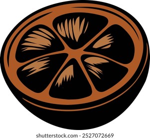 An orange slice with a slice cut out of it Illustrator