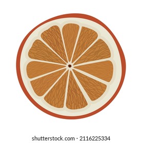 orange slice design over white