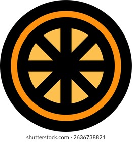 Orange Slice filled icon design style