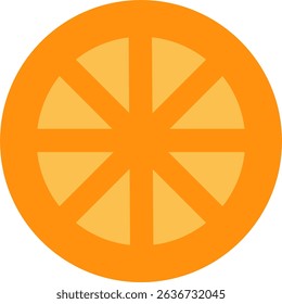 Orange Slice flat icon design style