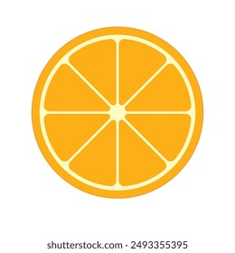 Orange slice. Fresh organic orange vector. Half and Cut fruit.