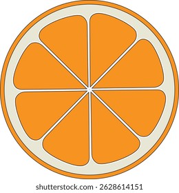 Orange Slice Fruit Flat Vector