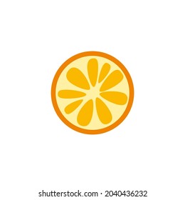 Cítricos frescos de frutas de trozos de naranja. Caricatura de ilustraciones de vectores