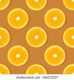 Orange slice fruit seamless pattern. Citrus vector background