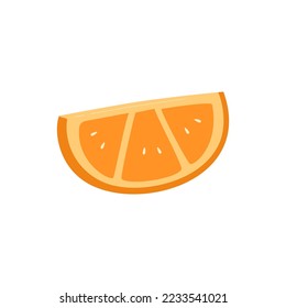 ilustración de vector de fruto de corte naranja en un estilo de diseño plano